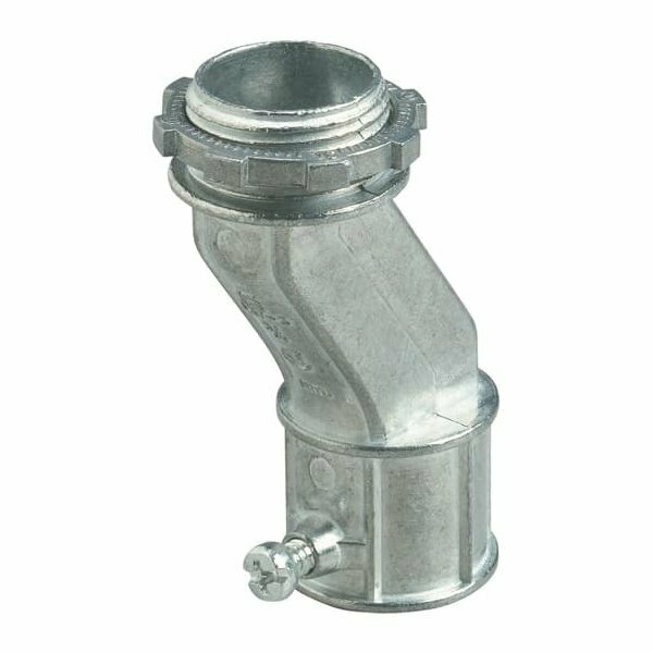 Abb Steel City TO221-1 Conduit Connector, 1/2 in, 0.9 in OD, Zinc 90371